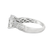 Elegant Accented Princess Cut Quad Engagement Ring