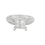Elegant Accented Princess Cut Quad Engagement Ring