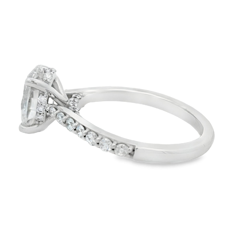 Hidden Halo Lab Grown Oval Diamond Engagement Ring