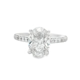 Hidden Halo Lab Grown Oval Diamond Engagement Ring