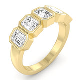 Overnight 14K Yellow Gold Polished 5‑Stone Ring with 1.50cttw Lab‑Grown Emerald Cut Diamonds – Model L0227R‑EM‑1.5