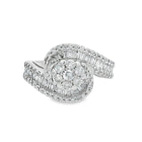 White Gold 2CTW Floral Tiwst Diamond Engagement Ring
