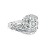 White Gold 2CTW Floral Tiwst Diamond Engagement Ring