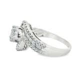 White Gold 2CTW Floral Tiwst Diamond Engagement Ring