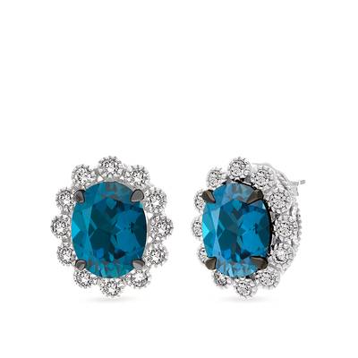 Le Vian - Deep Sea Blue Topaz Halo Earrings