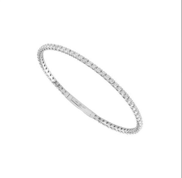 White Gold Large Diamond Fleci Bangle