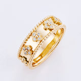 14K Yellow Gold 0.1cttw (SI2 I) Diamond royal clover band