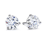 OM Jewelry Inc 14K White Gold Lab-Grown Diamond Solitaire Stud Earrings – LESO3-200, 2.00cttw