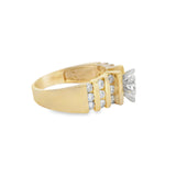 Yellow Gold Wide Marquise Diamond Ring