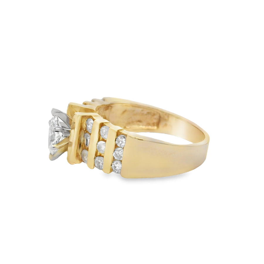 Yellow Gold Wide Marquise Diamond Ring
