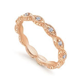 Gabriel & Co. LR4381K45JJ – 14K Rose Gold Diamond Bujukan Marquise Stackable Ring (0.10 ct)