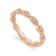 Gabriel & Co. LR4381K45JJ – 14K Rose Gold Diamond Bujukan Marquise Stackable Ring (0.10 ct)