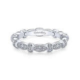 Gabriel & Co. LR4579W45JJ – Dazzling Geometric 14K White Gold Stackable Diamond Ring