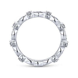 Gabriel & Co. LR4579W45JJ – Dazzling Geometric 14K White Gold Stackable Diamond Ring