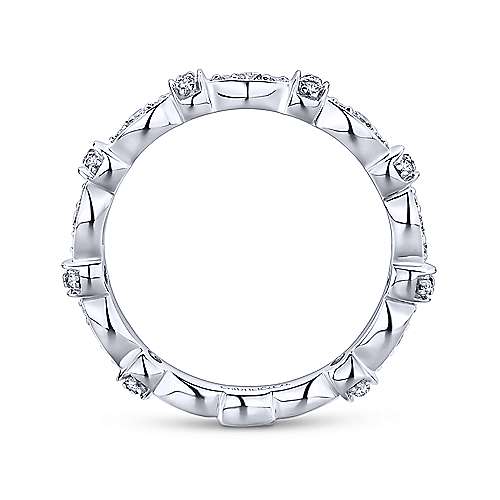 Gabriel & Co. LR4579W45JJ – Dazzling Geometric 14K White Gold Stackable Diamond Ring
