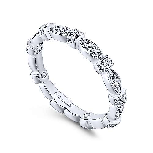 Gabriel & Co. LR4579W45JJ – Dazzling Geometric 14K White Gold Stackable Diamond Ring