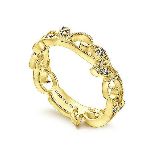 Gabriel & Co. R4593Y45JJ – 14K Yellow Gold Stackable Diamond Ring