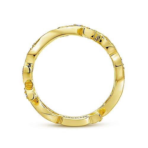 Gabriel & Co. R4593Y45JJ – 14K Yellow Gold Stackable Diamond Ring