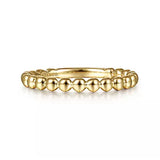 Gabriel & Co. LR4871ALZJJ – 14K Yellow Gold Beaded Stackable Ring