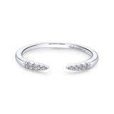 Gabriel & Co. LR51177W45JJ – 14K White Gold Open Diamond Tipped Stackable Ring