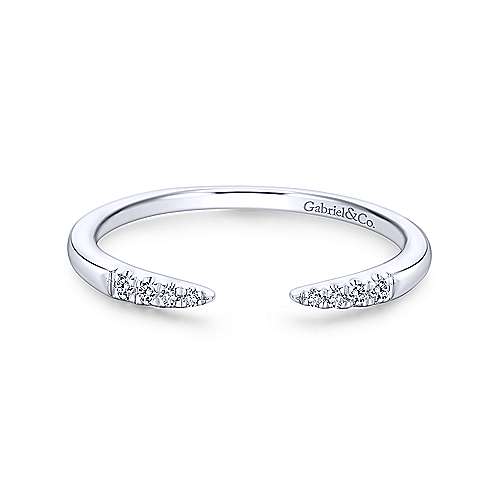 Gabriel & Co. LR51177W45JJ – 14K White Gold Open Diamond Tipped Stackable Ring
