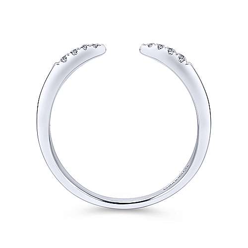 Gabriel & Co. LR51177W45JJ – 14K White Gold Open Diamond Tipped Stackable Ring