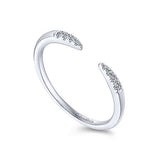 Gabriel & Co. LR51177W45JJ – 14K White Gold Open Diamond Tipped Stackable Ring