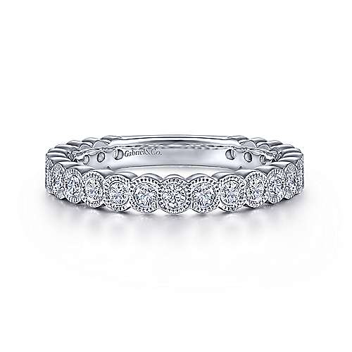Gabriel & Co. LR5139W45JJ – Timeless, Classic & Elegant 14K White Gold Stackable Diamond Ring