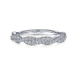 Gabriel & Co. LR51915W45JJ – 14K White Gold Twisted Diamond Stackable Ring
