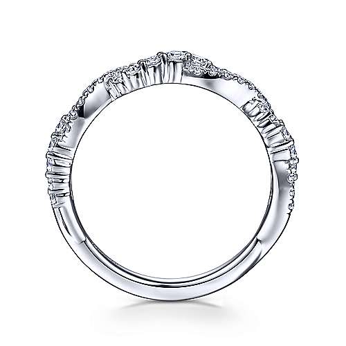Gabriel & Co. LR51915W45JJ – 14K White Gold Twisted Diamond Stackable Ring