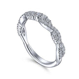 Gabriel & Co. LR51915W45JJ – 14K White Gold Twisted Diamond Stackable Ring