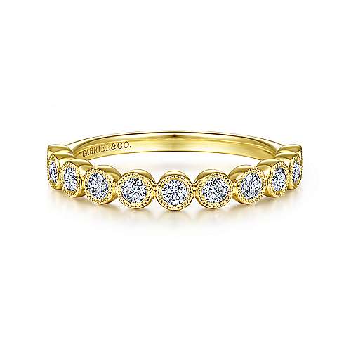 Gabriel & Co. LR51915W45JJ – 14K White Gold Twisted Diamond Stackable Ring