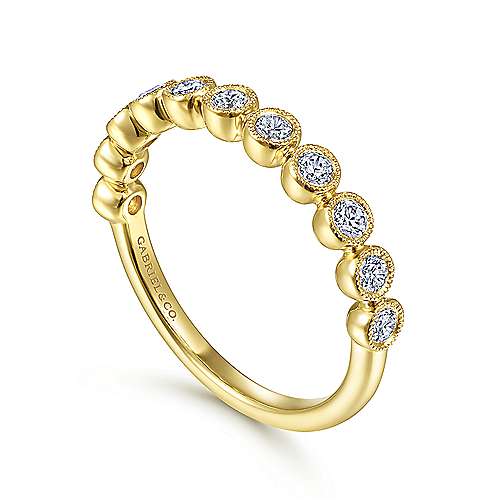 Gabriel & Co. LR51915W45JJ – 14K White Gold Twisted Diamond Stackable Ring