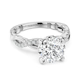 Noam Carver LU006-01WA18-A  14K White Gold Twist Round Luna Diamond Engagement Ring