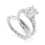 Noam Carver LU007-02WA2-A  14K White Gold Classic Sidestone Oval Luna Engagement Ring