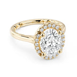 14K Halo Oval Shape Luna Diamond Ring