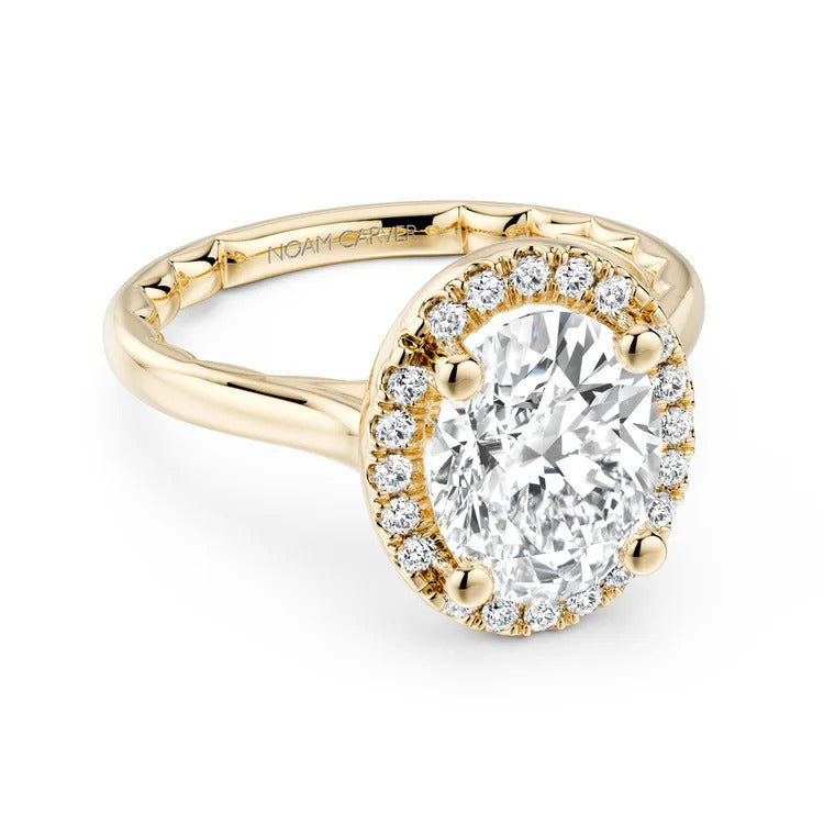 14K Halo Oval Shape Luna Diamond Ring