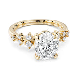 Noam Carver LU011-01YM18-A  14K Yellow Gold Luna Oval Diamond Engagement Ring with Bouquet Setting
