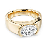 14K East to West Set Oval-Shape Luna Solitaire Ring