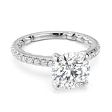 Noam Carver LU016-01WA18-A  14K White Gold Four-Prong Round Sidestone Luna Engagement Ring
