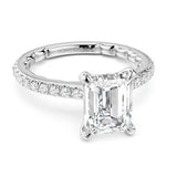 Noam Carver LU016-03WA18-A  14K White Gold Emerald Semi-Mount Luna Diamond Engagement Ring