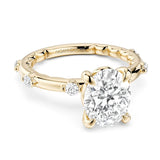 Noam Carver LU017-02YA18-A  14K Yellow Gold Four-Prong Oval Semi-Mount Luna Diamond Engagement Ring