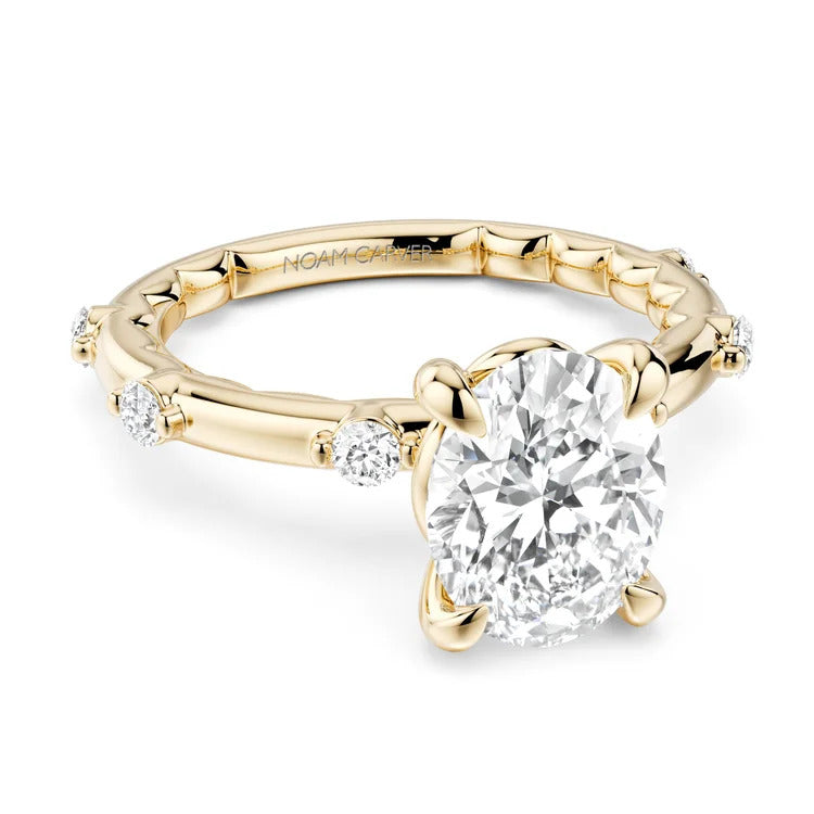 14K Four-Prong Oval-Shape Semi Mount Luna Diamond Ring