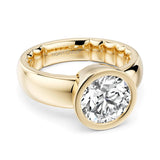 Noam Carver LU025-01YA42-A – Luna Collection Bold Bezel Round Diamond Solitaire Engagement Ring, 14K Yellow Gold