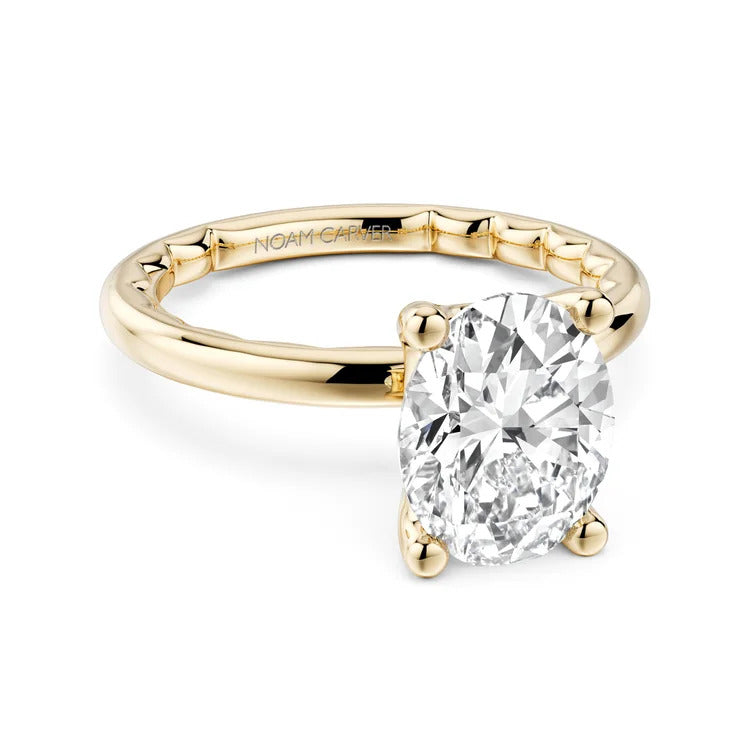 14K Classic Four-Prong Oval-Shape Luna Diamond Solitaire Ring