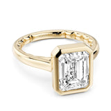 Noam Carver LU029-01YA2-A – Luna Collection Vintage Emerald-Shape Diamond Solitaire Engagement Ring, 14K Yellow Gold