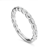 Noam Carver LUST006-01WA2 – Luna Collection Diamond Wedding Band, 14K White Gold