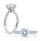A.Jaffe Classic Diamond with Peek-A-Boo Diamond Halo Quilted Engagement Ring ME2029AQ/197