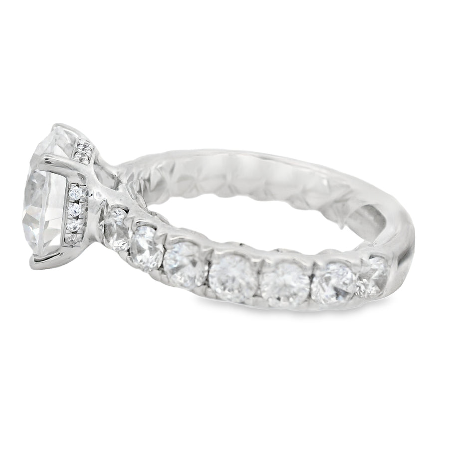 A.Jaffe - Modern Round Cut Diamond Engagement Ring Setting
