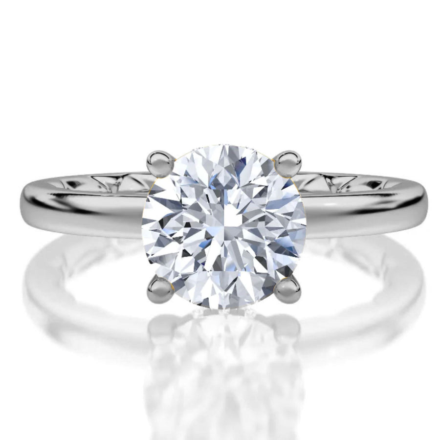 A Jaffe MECRD2959Q-208Y Solitaire Diamond Engagement Ring